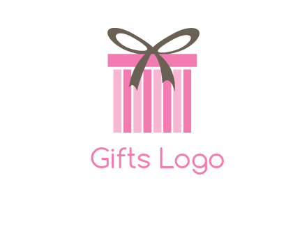 stripe gift box with ribbon logo