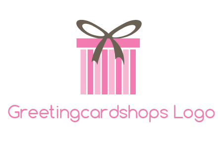 stripe gift box with ribbon logo