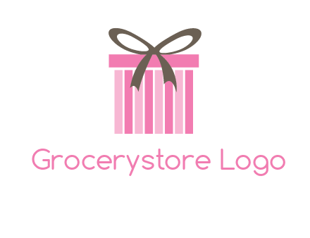 stripe gift box with ribbon logo