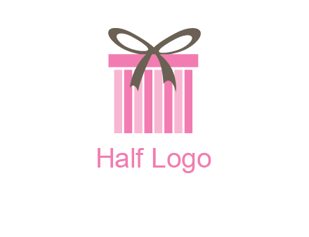 stripe gift box with ribbon logo