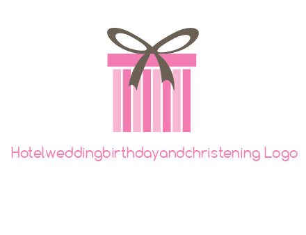 stripe gift box with ribbon logo