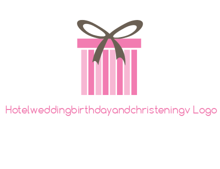 stripe gift box with ribbon logo