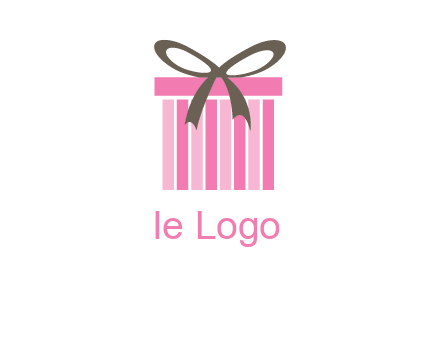 stripe gift box with ribbon logo