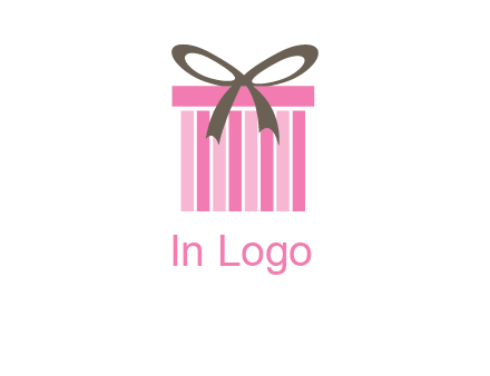 stripe gift box with ribbon logo