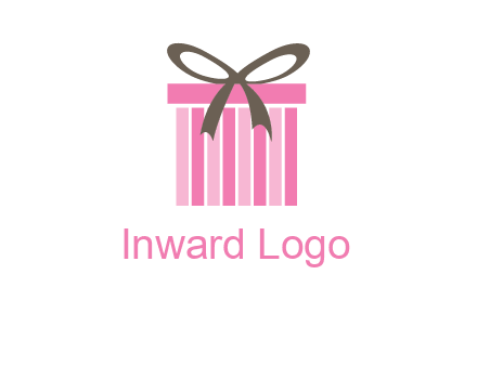 stripe gift box with ribbon logo