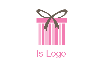 stripe gift box with ribbon logo