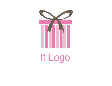 stripe gift box with ribbon logo