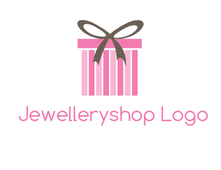 stripe gift box with ribbon logo