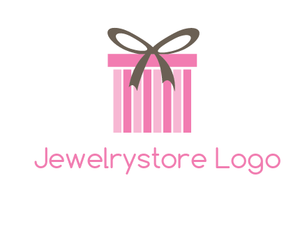 stripe gift box with ribbon logo