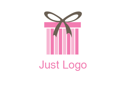 stripe gift box with ribbon logo