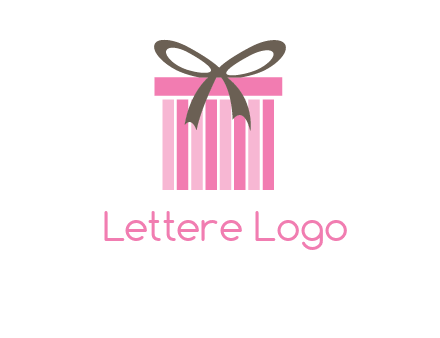 stripe gift box with ribbon logo