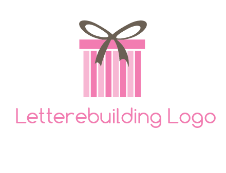 stripe gift box with ribbon logo