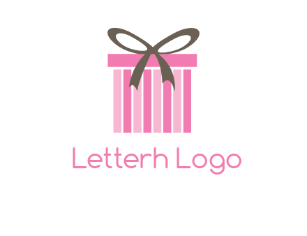 stripe gift box with ribbon logo
