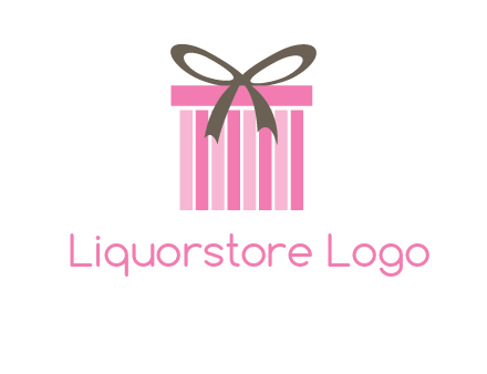 stripe gift box with ribbon logo