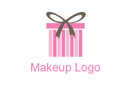 stripe gift box with ribbon logo