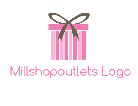 stripe gift box with ribbon logo