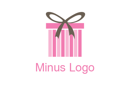 stripe gift box with ribbon logo