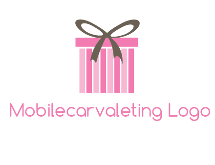 stripe gift box with ribbon logo