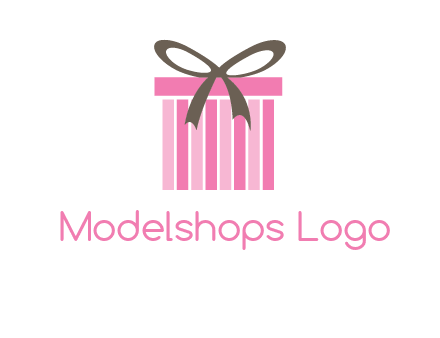 stripe gift box with ribbon logo