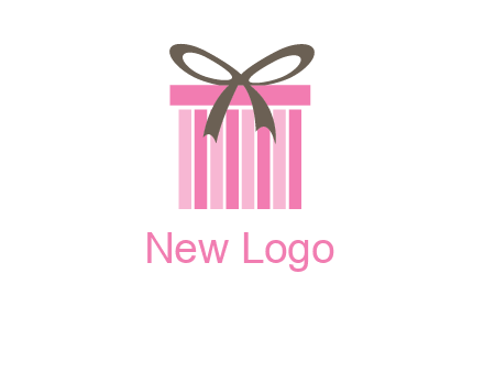 stripe gift box with ribbon logo