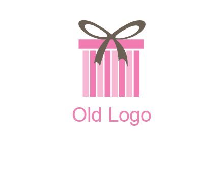 stripe gift box with ribbon logo