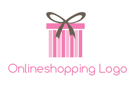 stripe gift box with ribbon logo