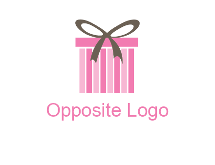 stripe gift box with ribbon logo