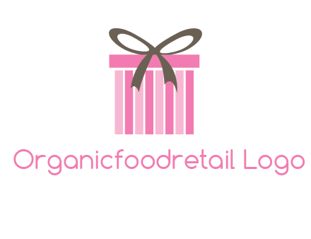 stripe gift box with ribbon logo