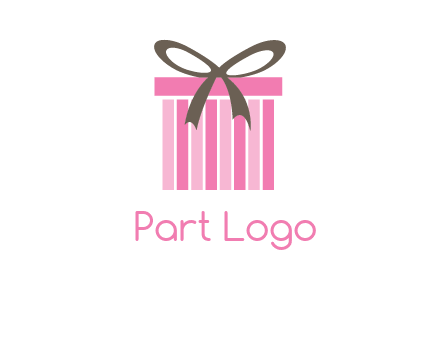 stripe gift box with ribbon logo
