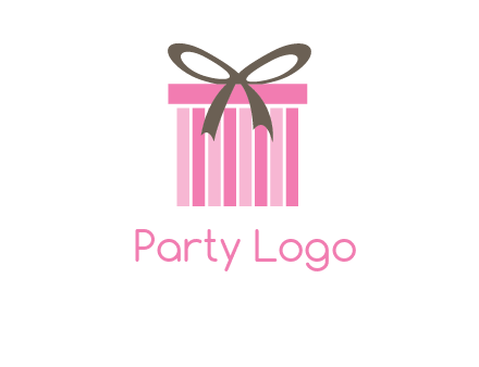 stripe gift box with ribbon logo