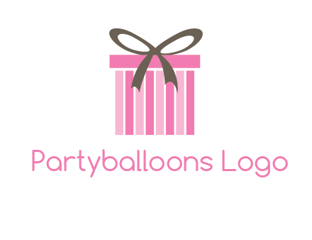 stripe gift box with ribbon logo