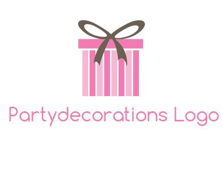 stripe gift box with ribbon logo