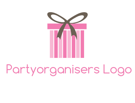 stripe gift box with ribbon logo