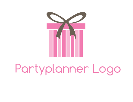 stripe gift box with ribbon logo