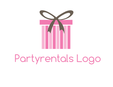 stripe gift box with ribbon logo