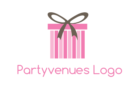 stripe gift box with ribbon logo