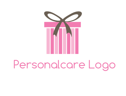 stripe gift box with ribbon logo