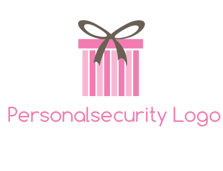 stripe gift box with ribbon logo