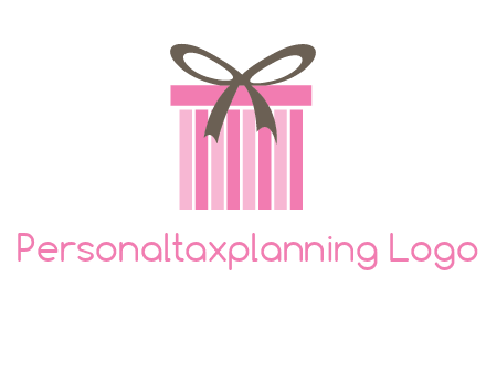 stripe gift box with ribbon logo
