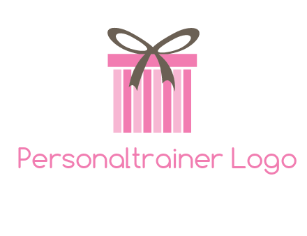 stripe gift box with ribbon logo
