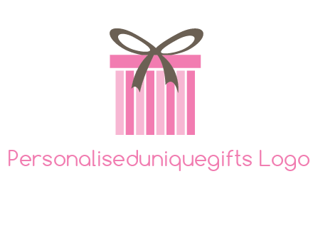 stripe gift box with ribbon logo