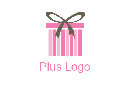 stripe gift box with ribbon logo