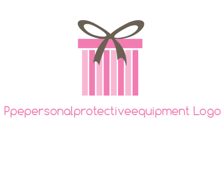 stripe gift box with ribbon logo