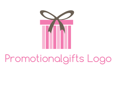 stripe gift box with ribbon logo