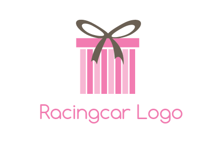 stripe gift box with ribbon logo