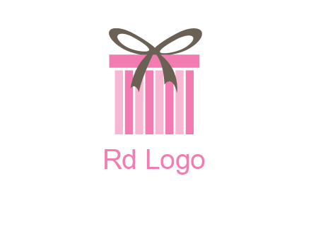 stripe gift box with ribbon logo