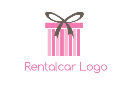 stripe gift box with ribbon logo
