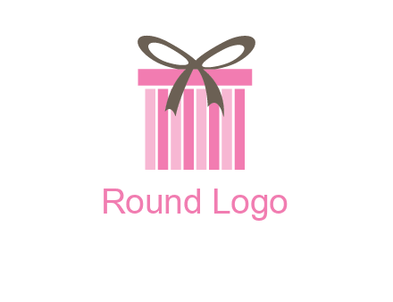 stripe gift box with ribbon logo