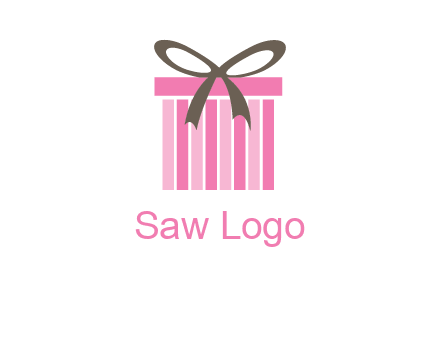 stripe gift box with ribbon logo