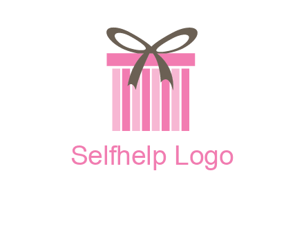 stripe gift box with ribbon logo